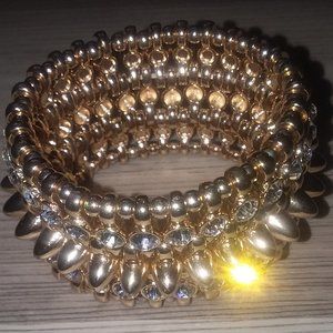 Gold/Rhinestone Stretch Bracelet